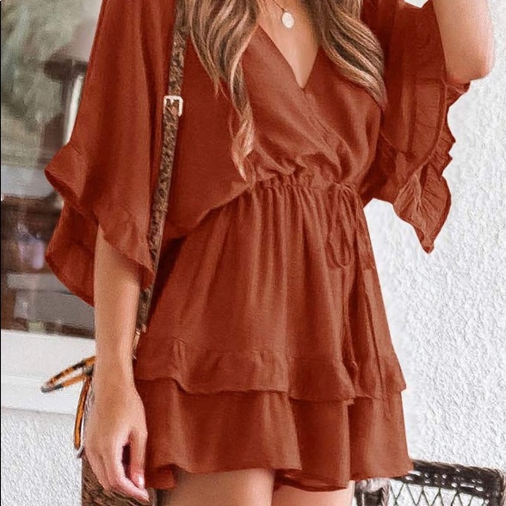 Flowy Orange Romper